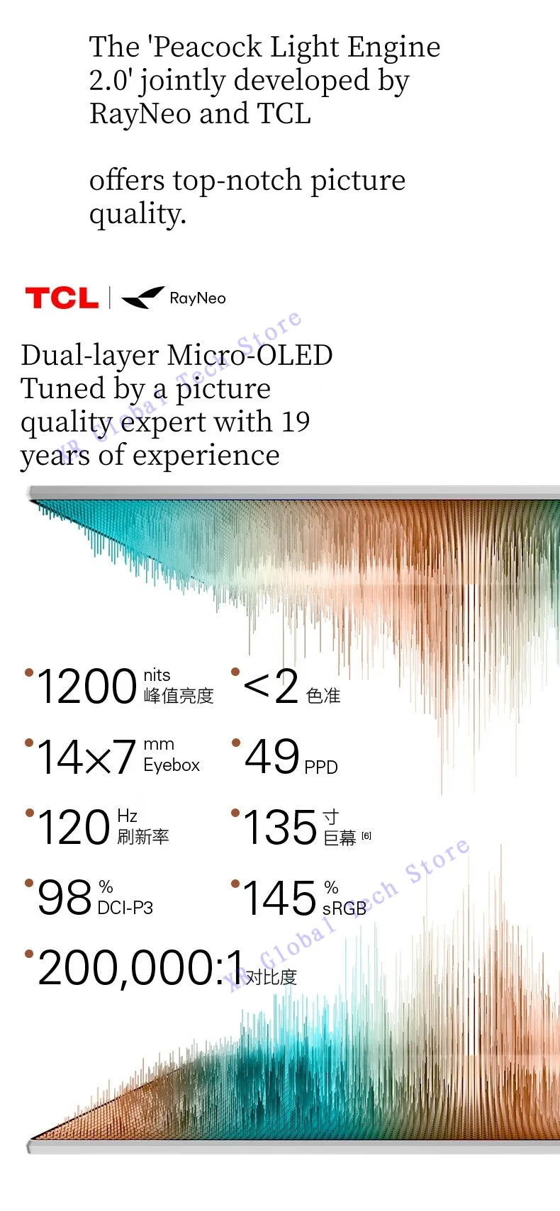 RayNeo Air 4 Pro smart AR glasses,Supports HDR10, 3840Hz, 4 speakers, 1200 nits,Micro-OLED dual-layer screen, clearer