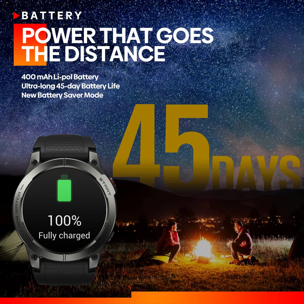 [Flagship 2023] Zeblaze Stratos 3 Premium GPS Smart Watch Ultra HD AMOLED Display Built-in GPS Hi-Fi Bluetooth Phone Calls