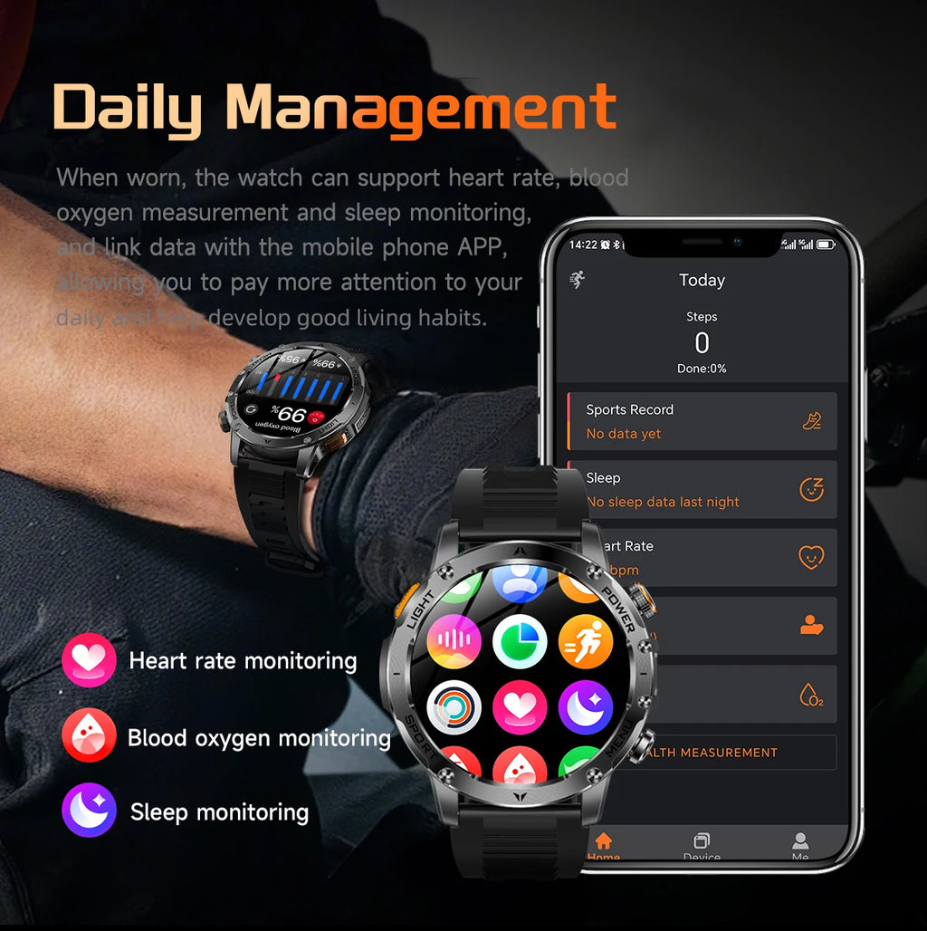 LIGE New GPS Outdoor Sports Smart Watch Men AMOLED Screen LED Flashlight Heart rate Waterproof Bluetooth Call 1000mAh Smartwatch