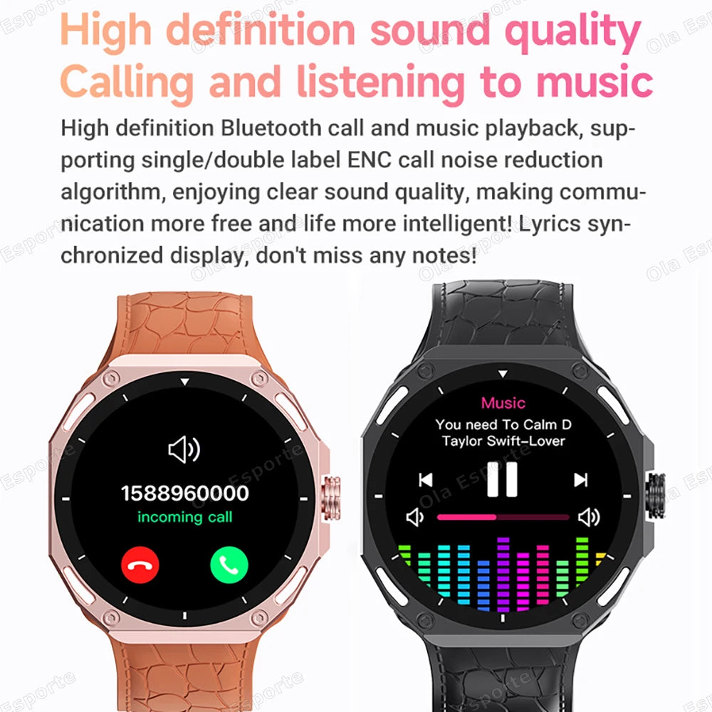 Smartwatch 1.52" AMOLED Screen GPS Track NFC Smart Wartch Waterproof Bluetooth Call Health Monitor Sports Men Women Holiday Gift