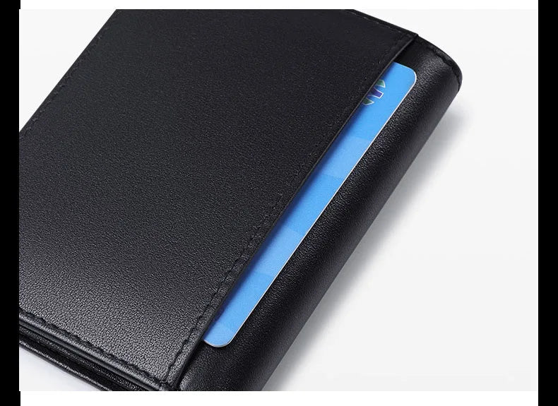 Genuine leather men's wallet, fashionable short style card holder, multifunctional coin purse
