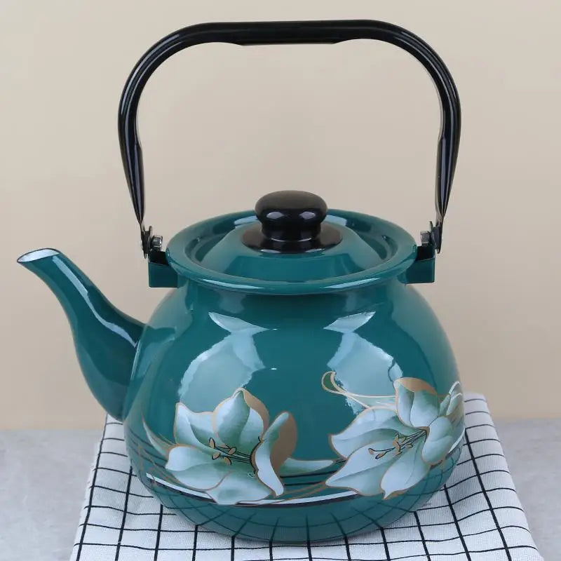 3.5L Large Capacity Porcelain Enameled Tea Pot Perfect for Home or Restaurant Use Tea Kettle Practical and Beautiful