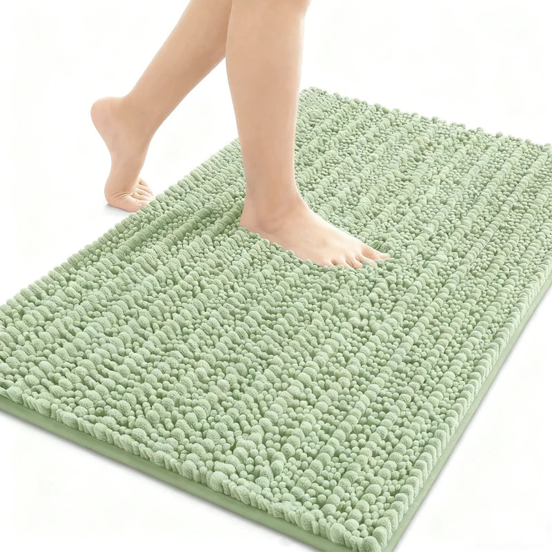 Homaxy New Chenille One Thick And Three Fine Floor Mat Indoor Non Slip Doormat Dirt Trap Absorbs Water Comfortable Bathroom Mats