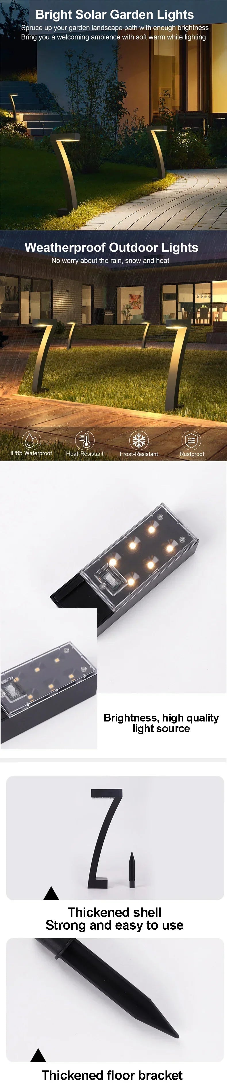 4/8Pcs 6pcs Solar Pathway Lights Outdoo IP65 Waterproof Lawn Light Solar Landscape Lighting  Walkway Patio Driveway Yard Decor