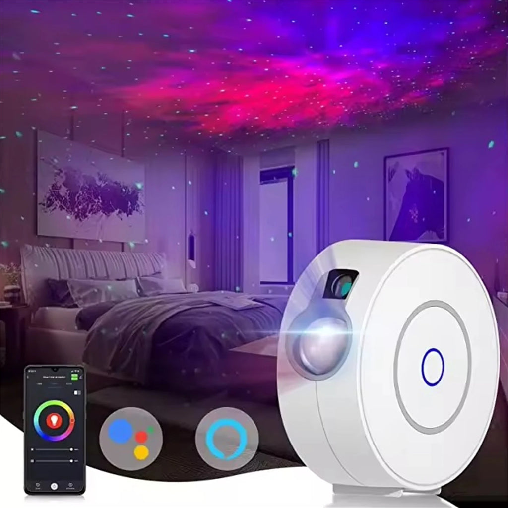 Tuya WiFi Intelligent Aurora Galaxy Starry Sky Projector Intelligent Voice Control System APP Control Projector LED Lights Gift