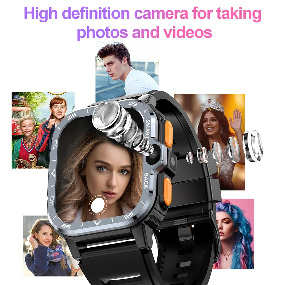 4G Smart Watch Android 8.1 4GB RAM 128G ROM Wifi Dual Camera SIM Card Fitness Tracker Google Play Heart Rate Rugged Smartwatch