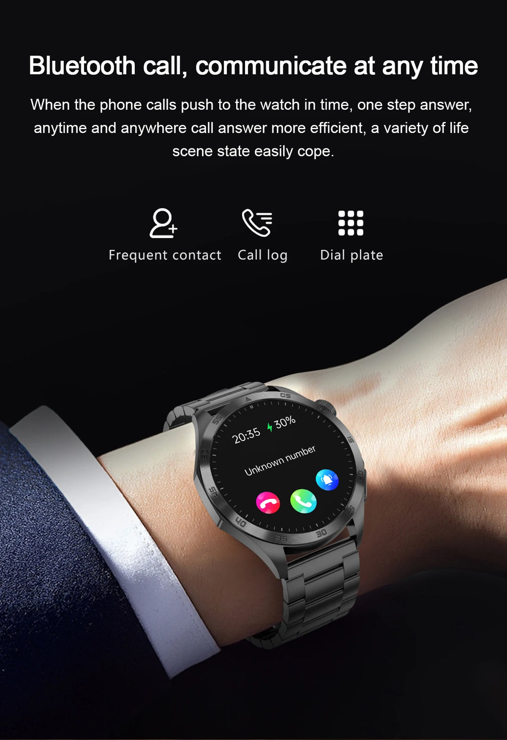 For iOS Android New Health Measurement SmartWatch Men Blood Oxygen Uric Acid ECG+PPG Body Blood Pressure HD Bluetooth Call Watch