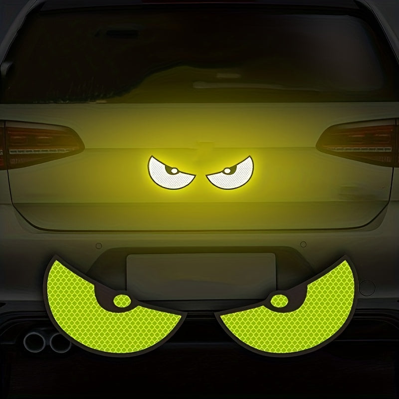 2pcs/Set Reflective Car Stickers - Improve Your Vehicle's Visibility and Safety with Devil Eye Stickers!