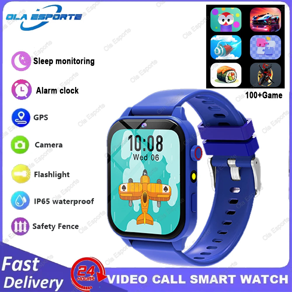 Children Games Smart Watch 2026 New Sleep Monitoring LED Flashlight Alarm Camera Step count Watch Smartwatch For Birthday gift