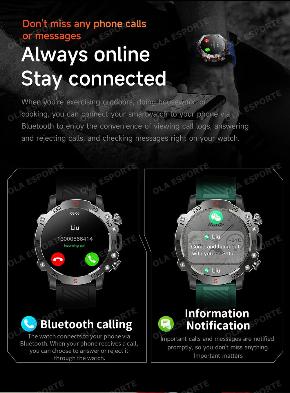 GPS Smart Watch 5ATM Waterproof Built-in Dual-band GNSS GPS Motion trajectory Military Sport Smartwatch Men 2025 New For Android