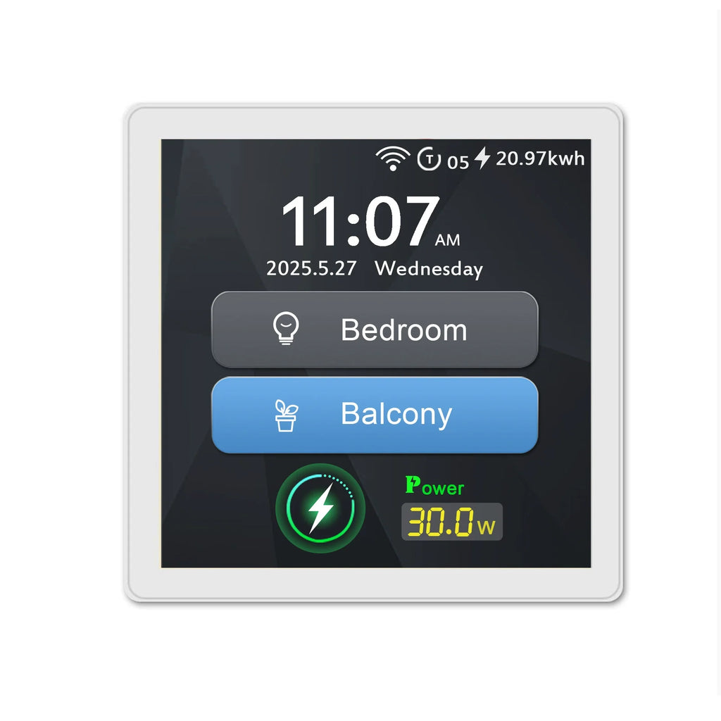 Tuya Smart Home 4-Inch Touch Screen Dual Control Switch 30w Fast Charging Intelligent Control Rechargeable Intelligent Switch