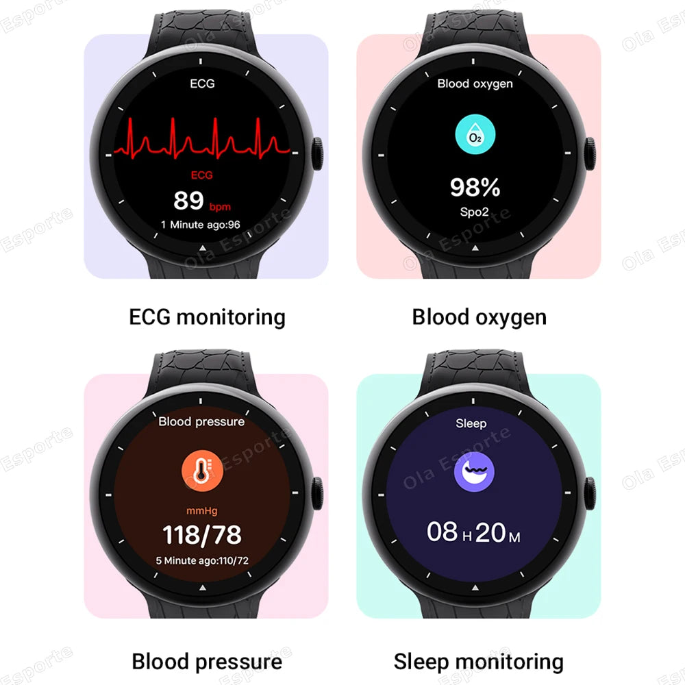 Smart Watch 2.09-inch AMOLED Screen Bluetooth Call Compass Tracker Men Sports Watches Health Monitor Women Smartwatch Waterproof