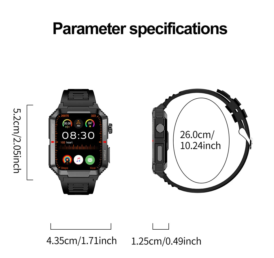 ChiBear NFC GPS Bluetooth Call Smart Watch 1.99'' HD Screen 120+ Sports Fitness Watch Outdoor Weather IP68 Waterproof Smartwatch