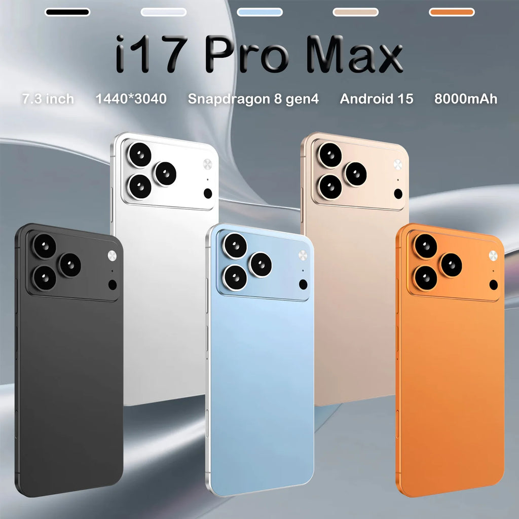 2026 Hot High Quality i17 Promax original intelligent 4G 5G dual card dual standby system global version 8000mAh battery Arrival