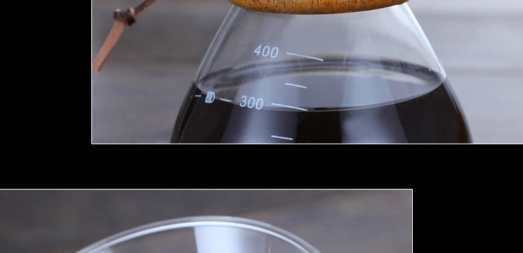Hand Glass Coffee Kettle with Stainless Steel Filter Drip Brewing Hot Brewer Coffee Pot Dripper Barista Pour Over Coffee Maker