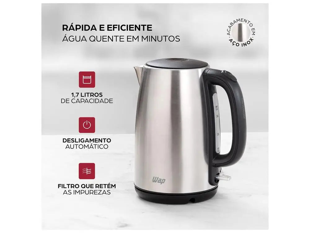 Wap Electric Kettle Prosdcism WCE1 Black and Grey 1.7L FW009524 - 220V