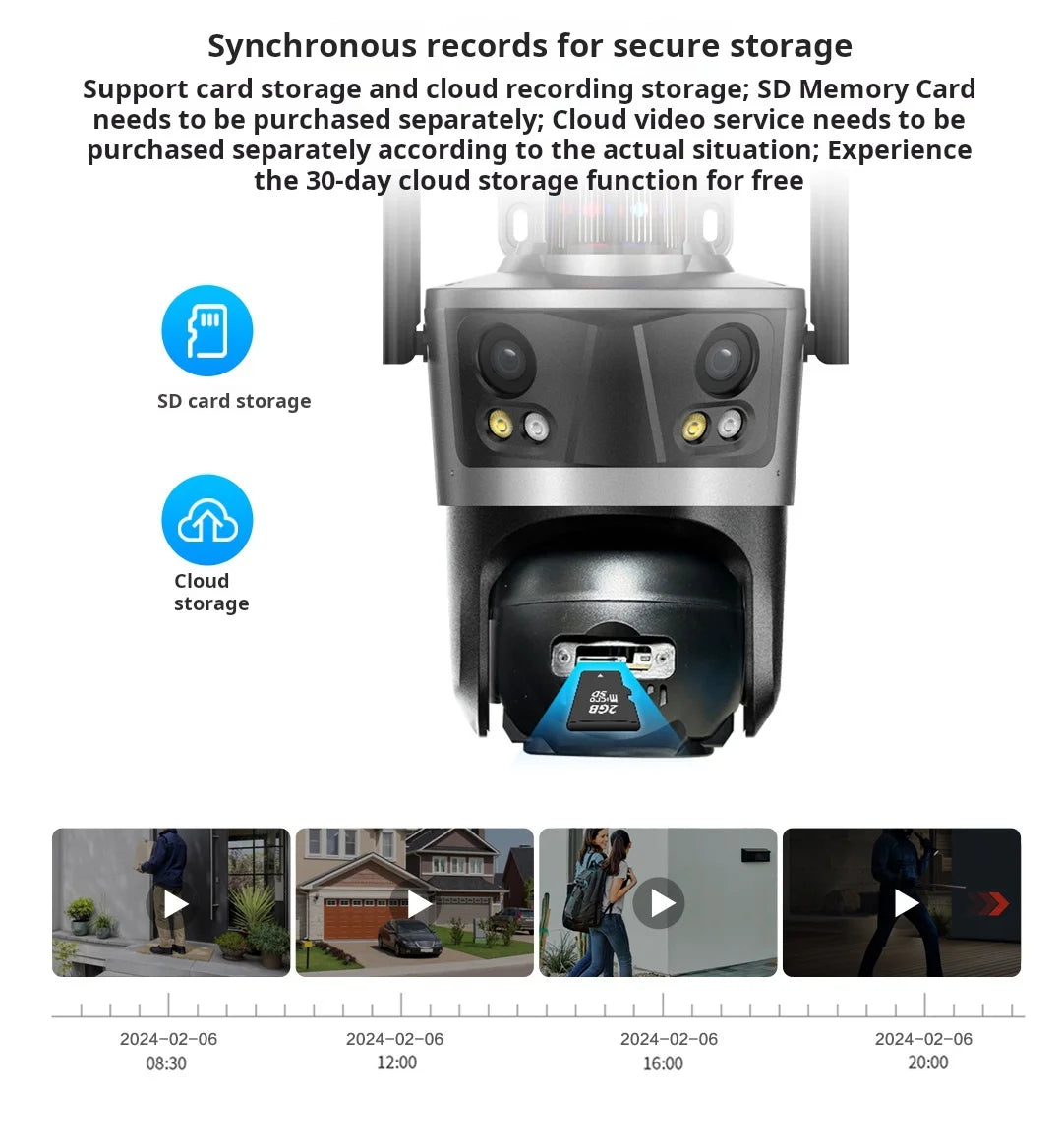 8K 16MP WiFi IP Camera 8X Zoom Four Lens Outdoor PTZ Security Camera Auto Tracking Smart Security Protection CCTV Video Camera