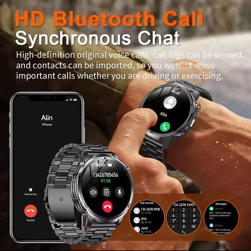 2026 Military T-Rex 3 Smart Watch Fitness Clock Men 466*466 AMOLED Screen 1000mAh Battery Flashlight Call Waterproof Smartwatchs