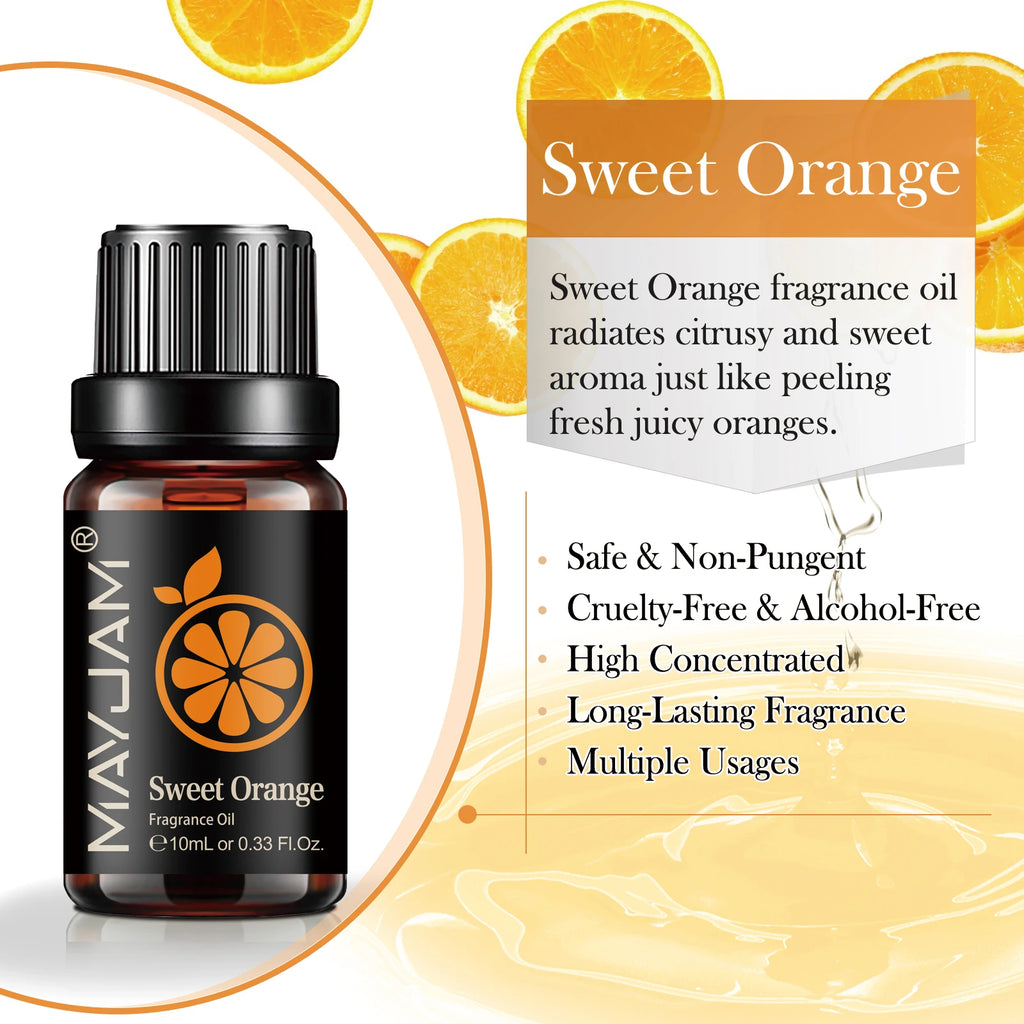 MAYJAM Fruit Essential Oil 10ml Cherry Banana Papaya Grape Litchi Guava Kiwifruit Pear Fig Fragrance Oil for Diffuser Candle