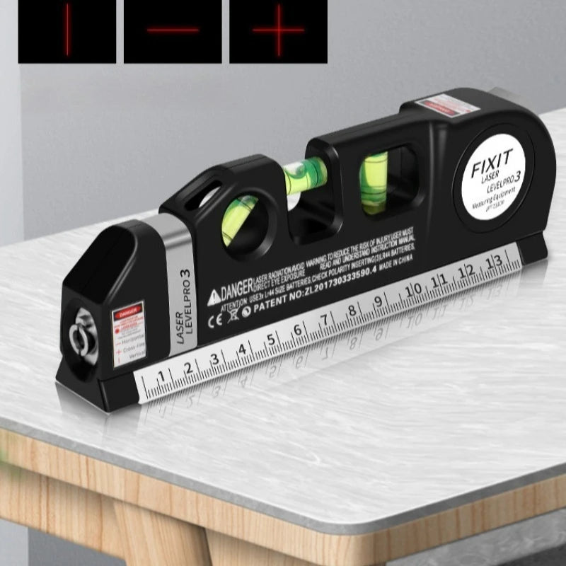 High precision Laser Level Horizon Vertical Measure 8FT Aligner Standard and Metric Rulers Multipurpose Measure Level Laser