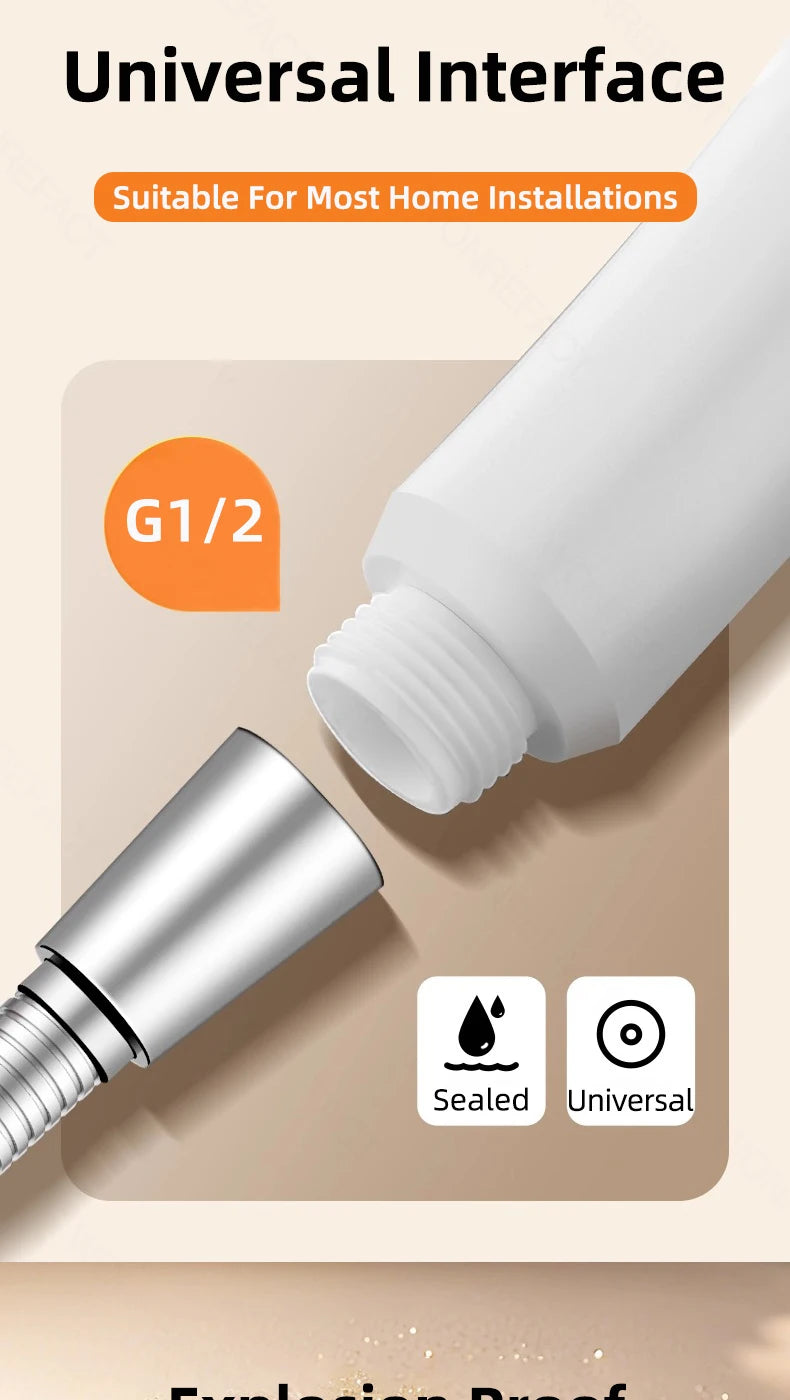 High Pressure Shower Head With One-key Stop Button Adjustable Water Saving Handheld Showerhead Universal Bathroom Spray Nozzle