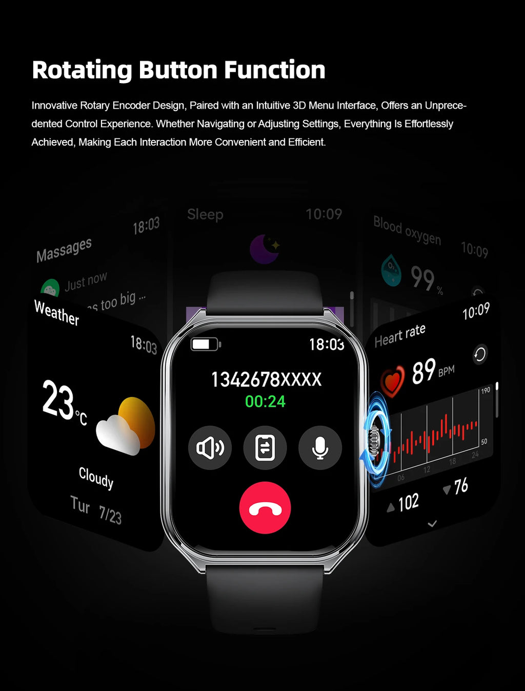 New Ultra Thin Smart Watch Men 1.96" AMOLED 360*360 HD Pixel Display Always Show Time Call Reminder Smartwatch For Android IOS