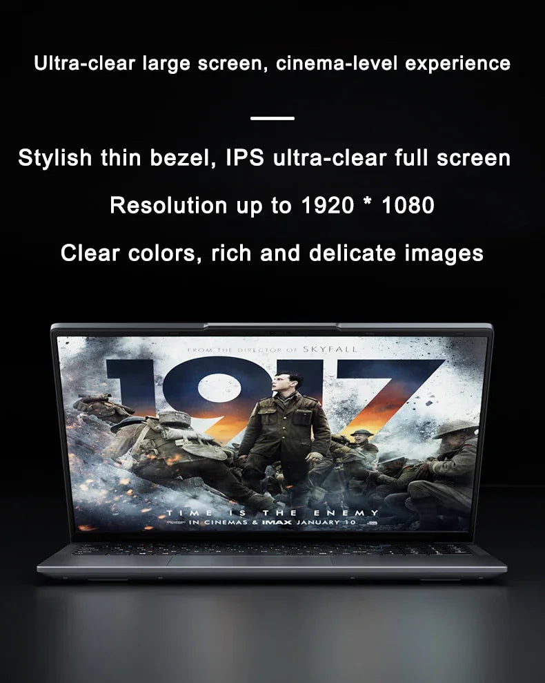 14.1 Inch Ultra Thin Laptop Intel 6500Y 32GB RAM 2TB SSD 5000mAh Battery Win11 Backlit Keyboard Fingerprint Business Gaming Note