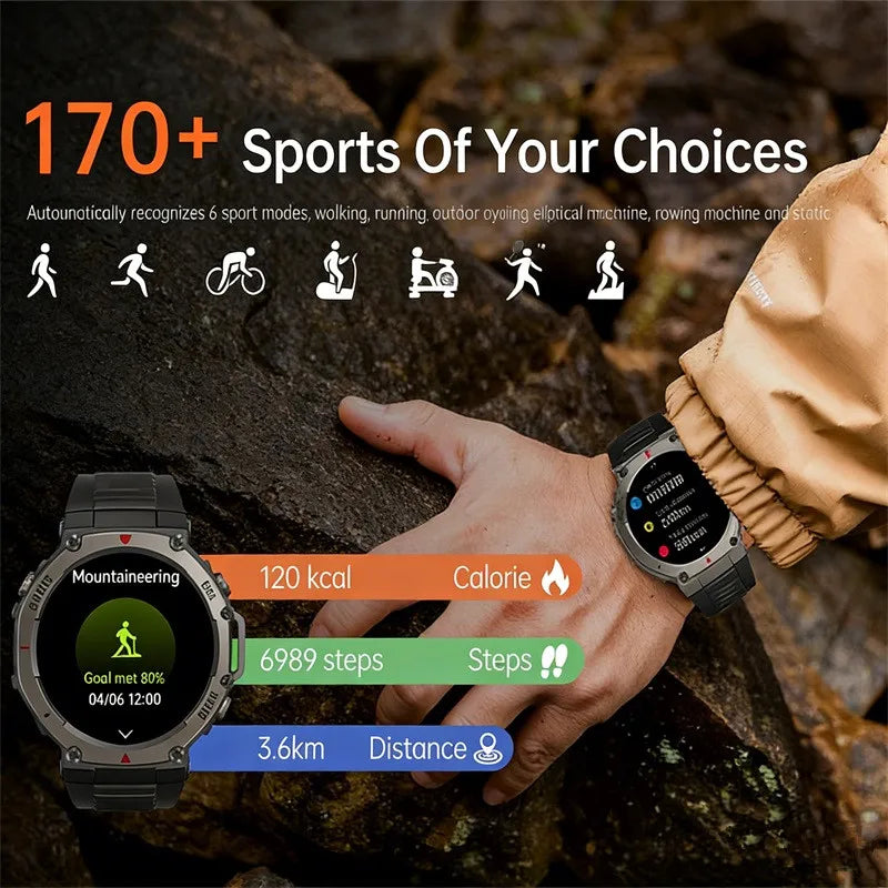 New GPS Smart Watch Men Compass Altimeter Barometric 5ATM Waterproof AMOLED HD Watch Bluetooth Call Heart Rate Sport Smartwatch
