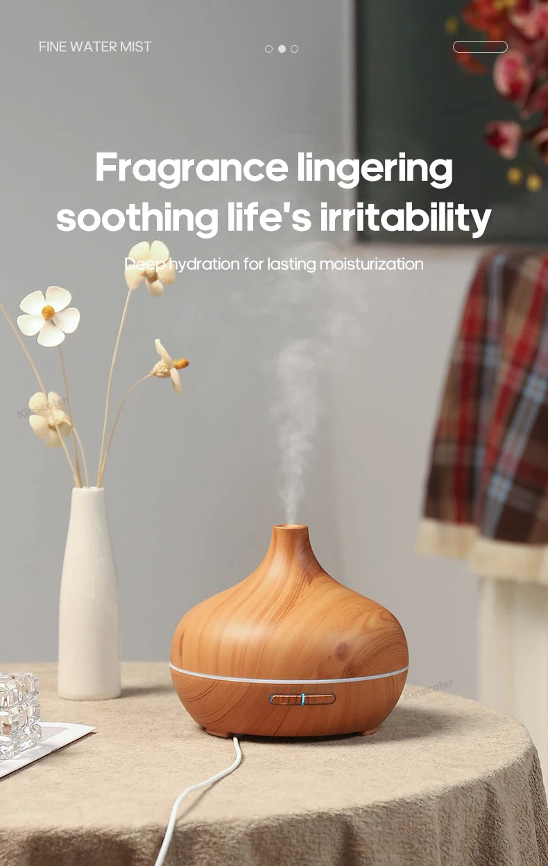 Wood Grain Aromatherapy Diffuser USB Humidifier Desktop Air Purifier Aroma Cool Mist Difusor/Essential oil set