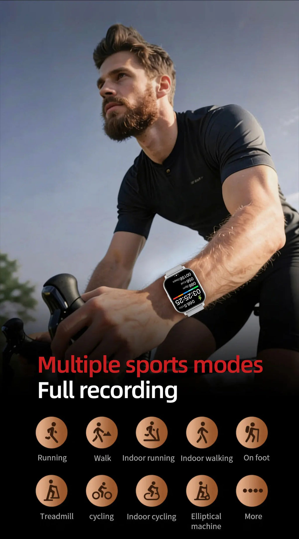 LIGE New 1.83"HD Screen Smart Watch Bluetooth Call Heart Rate Sleep Monitor Sports Tracker Waterproof Smartwatch For Android ios