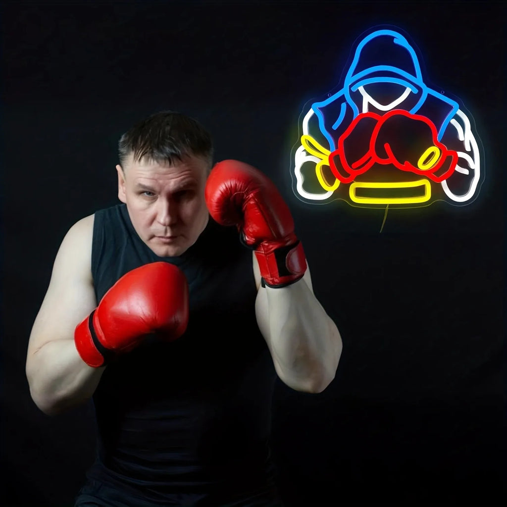 Boxing Neon Light USB Powered Dimmable LED Ambient Decorative Light Suitable for Gym Men's Casual Space Boxing Enthusiast Gift