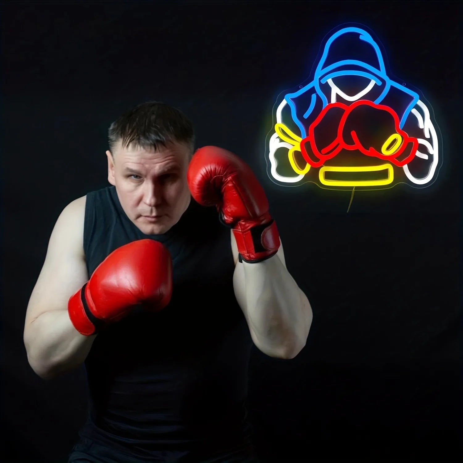 Boxing Neon Light USB Powered Dimmable LED Ambient Decorative Light Suitable for Gym Men's Casual Space Boxing Enthusiast Gift