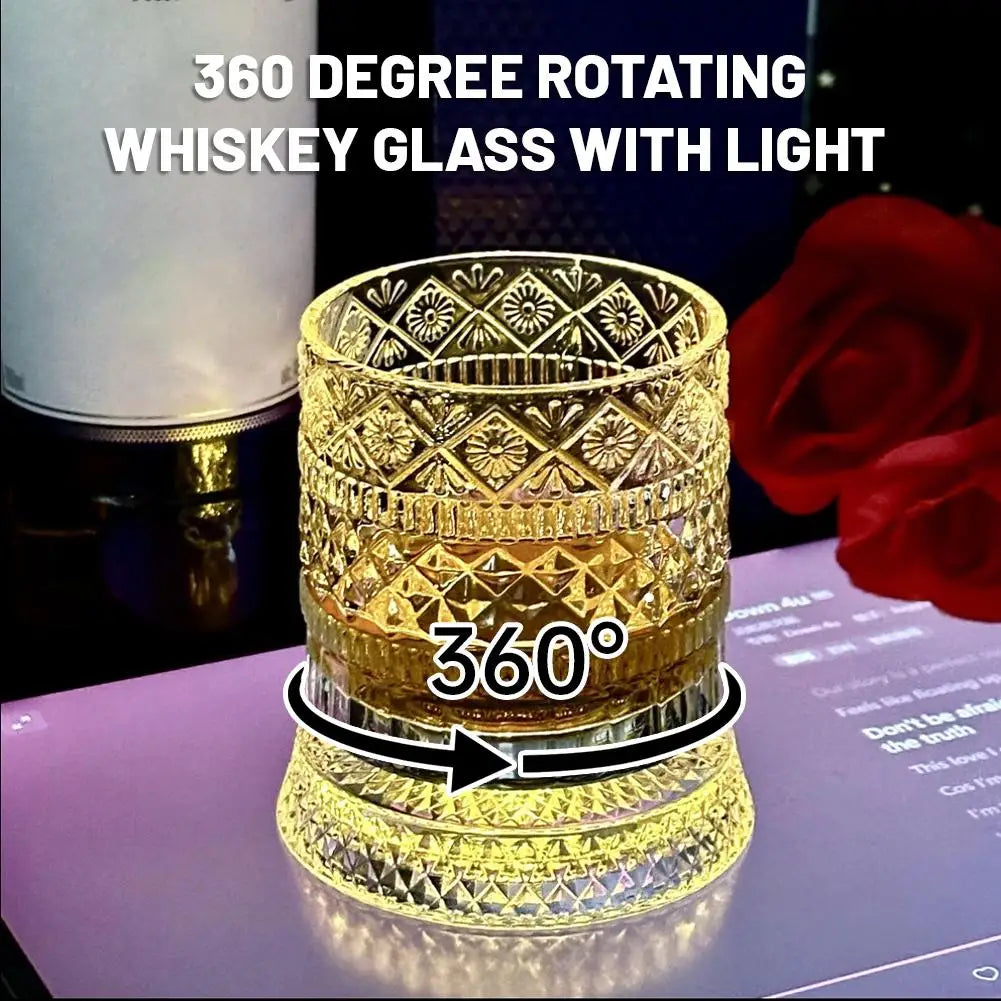 1set 260ML Rotating Whiskey Glass Creative Crystal Premium Beer Cup Str Relief Liquor Cup With Base Straight Drink Mold Wine Gla