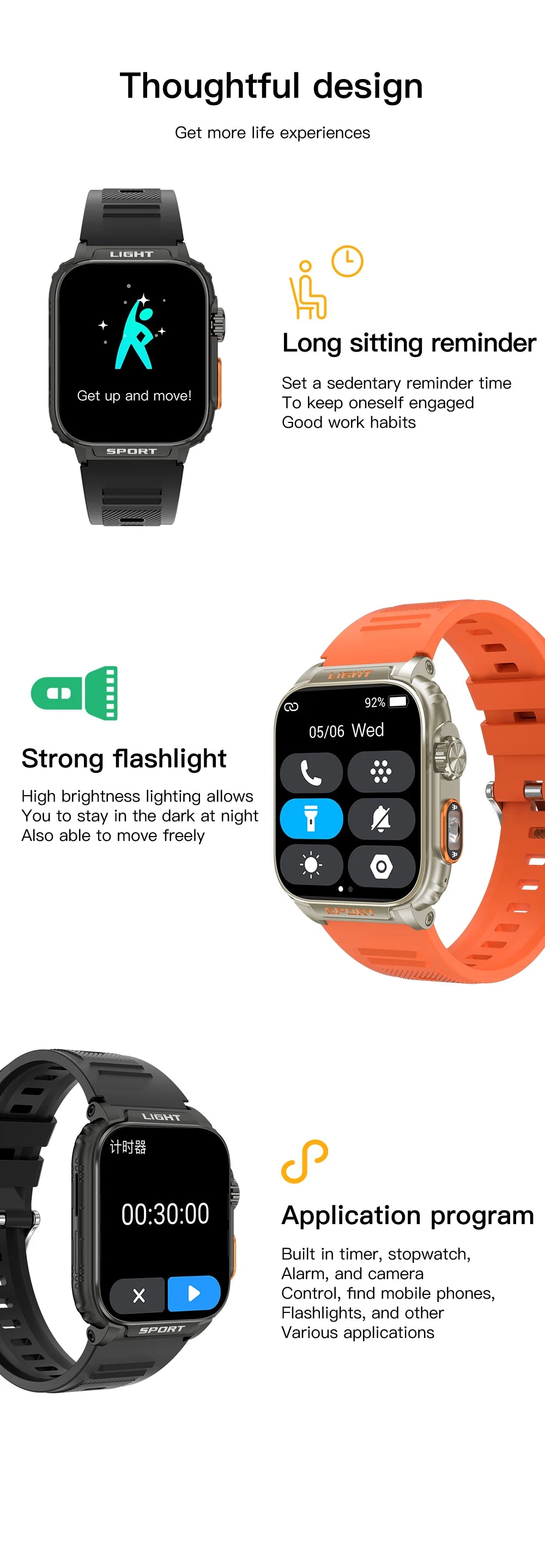 LIGE New 1.91 inch Super Ultra Watch Bluetooth Smart Call Men's Watch Tracker Blood Pressure Heart Rate Monitor Sport Smartwatch