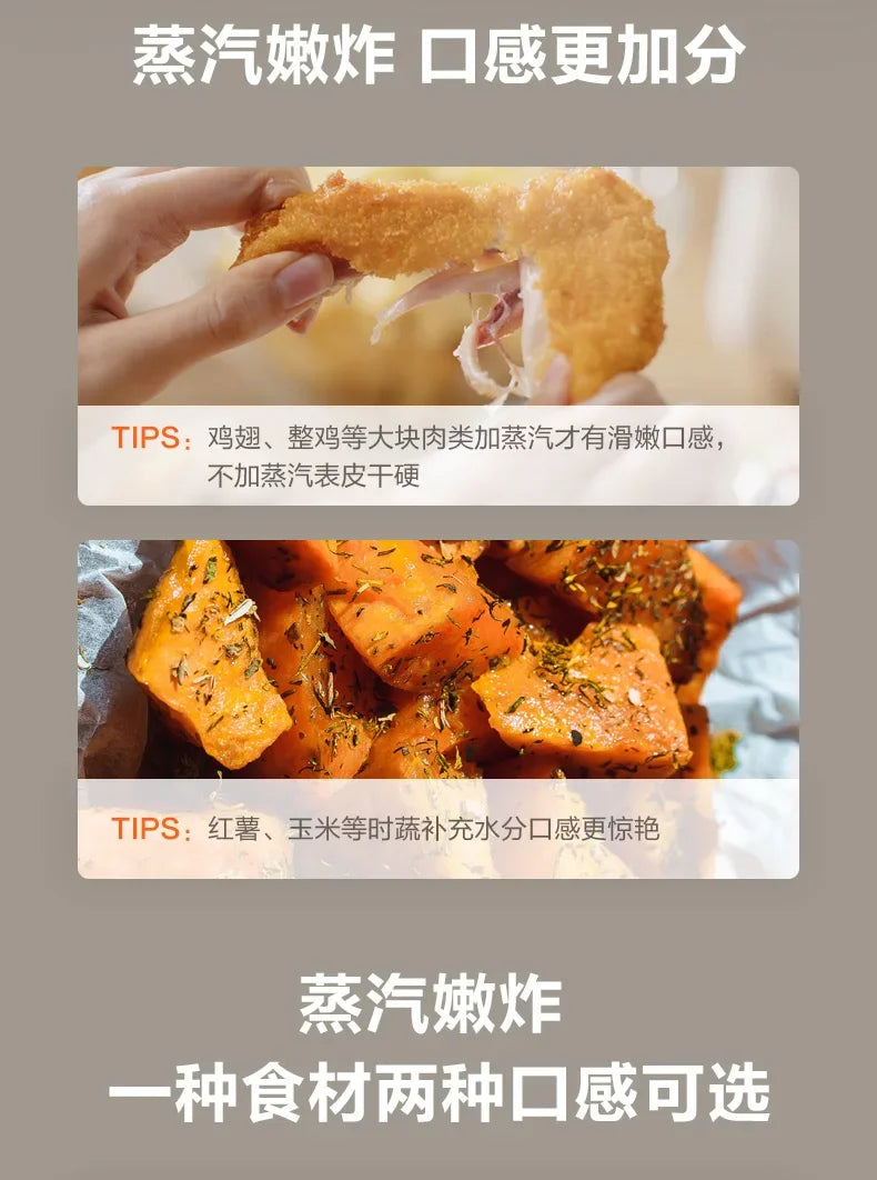 Visible 5L Large Capacity Air Fryer: Intelligent Household Oil-Free Steam Fryer.