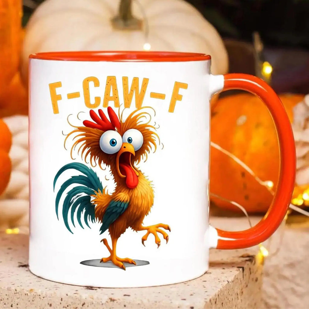 Funny F-Caw-F Chicken Coffee Mug 350ml Novelty Beverage Container Ceramic Coffee Mug Tea Cup Gifts For Men Women Friends Family