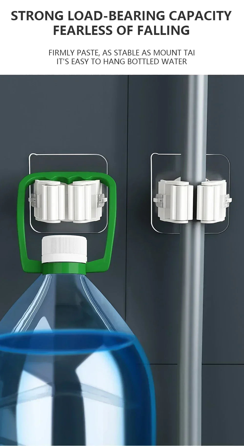 Home Storage Rack wall hanging shelf Bathroom  shower holder storage Traceless Hook Mop Organizer Waterproof Broom Hanger