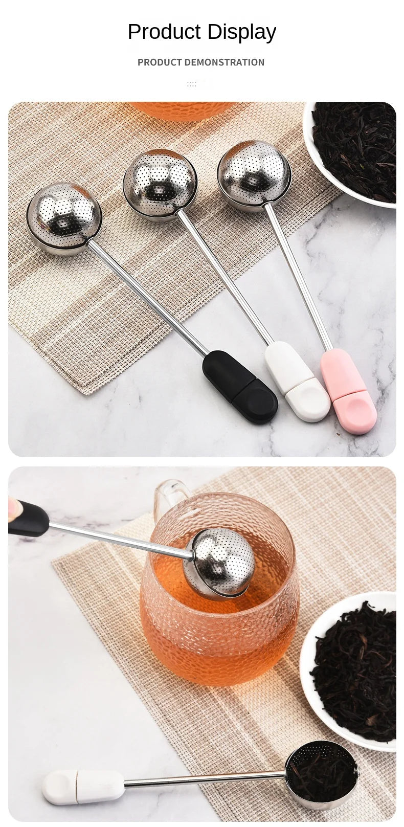304 stainless steel tea leak creative rotating spherical tea filter tea filter tea set accessories