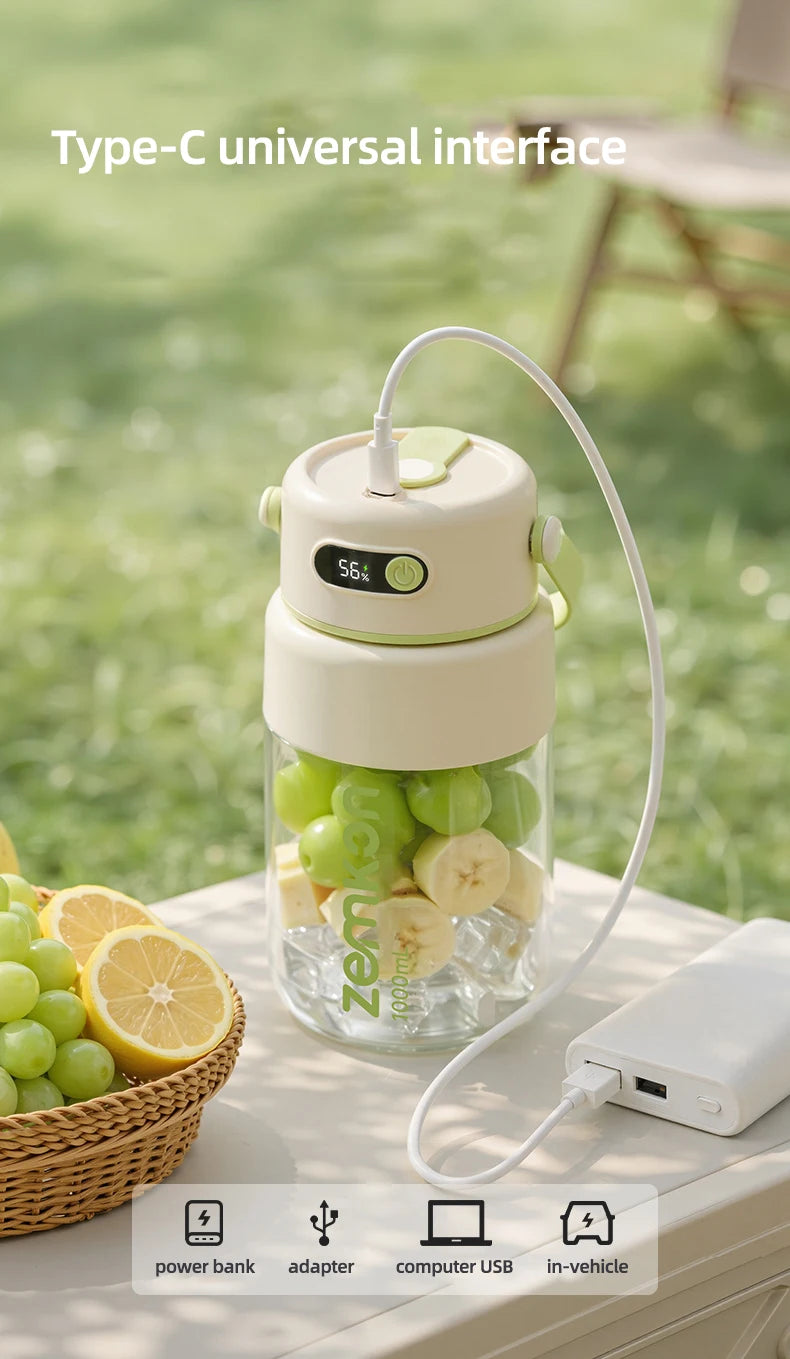 1000ML Portable Blender USB Electric Juicer Fruit Mixers Fruit Home Smoothies Mixer Multifunctional Juice Maker Machine Blender