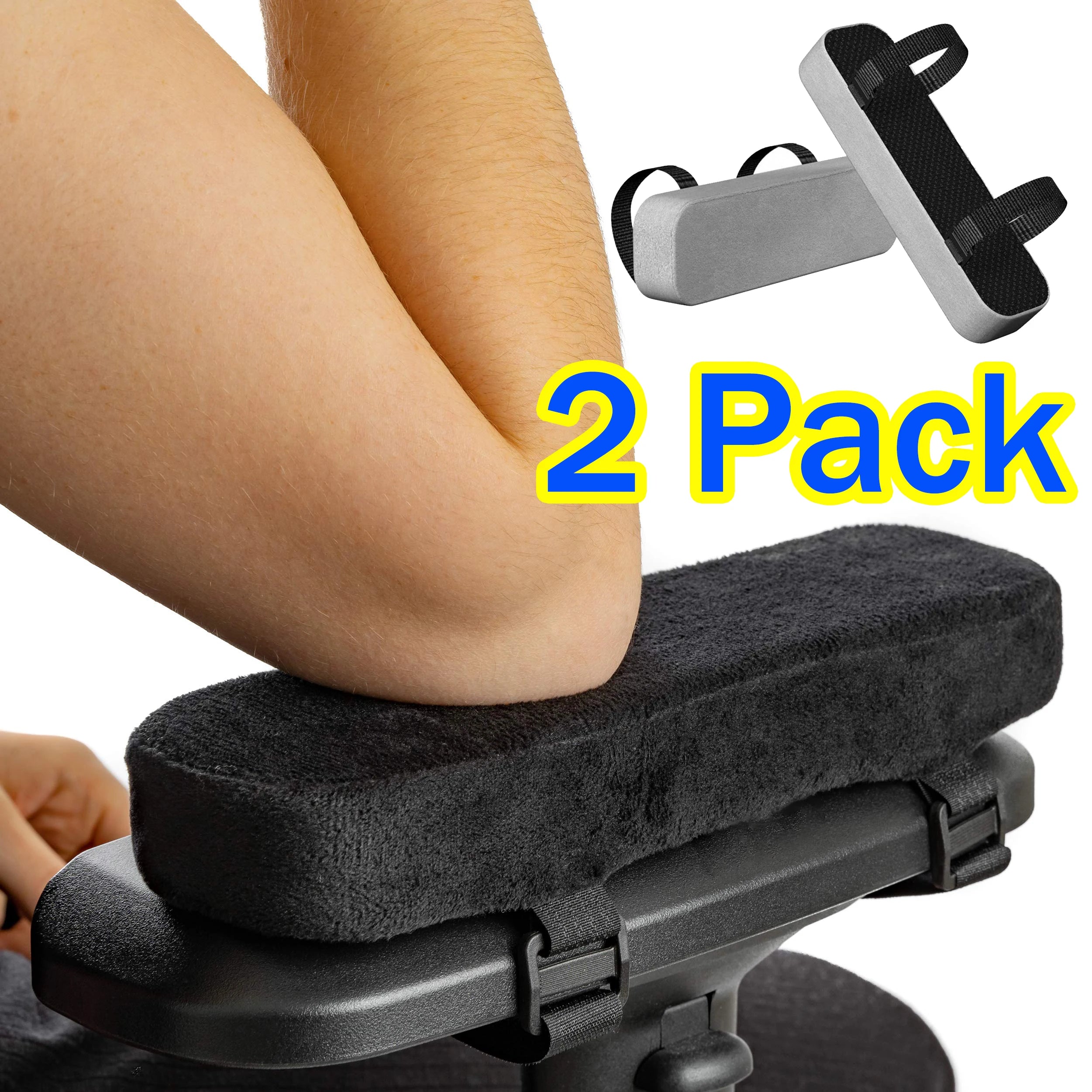 2/6Pcs Office Chair Arm Pads,Soft PU Sponge Arm Rest for Desk Chair Gaming Chair,Arm Rest Cover Elbow Support,Removable Cleaning