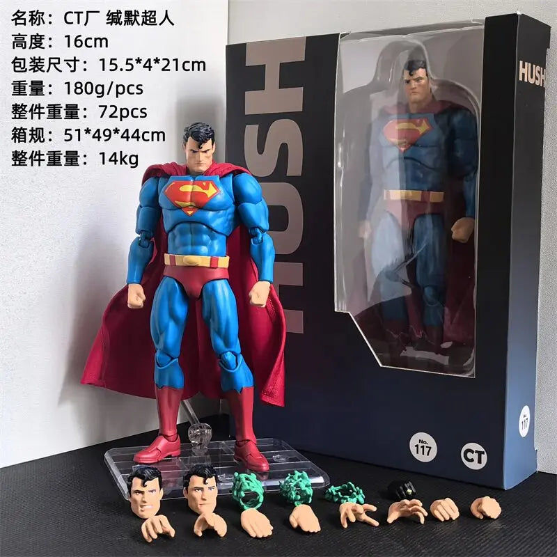 16cm Ct Factory Superman Mafex 117 Comic Hush Dc Justice League Articulated Action Figure Collectible Model For Fans Collection
