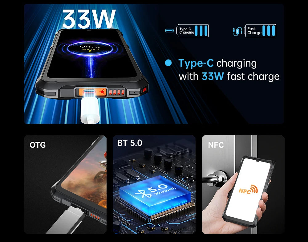 Cubot Rugged Smartphone Android 15 King Kong ES 3, 10200mAh Battery, Up to 16GB+256GB, 6.745" Screen, 120Hz,48MP Camera, NFC,GPS