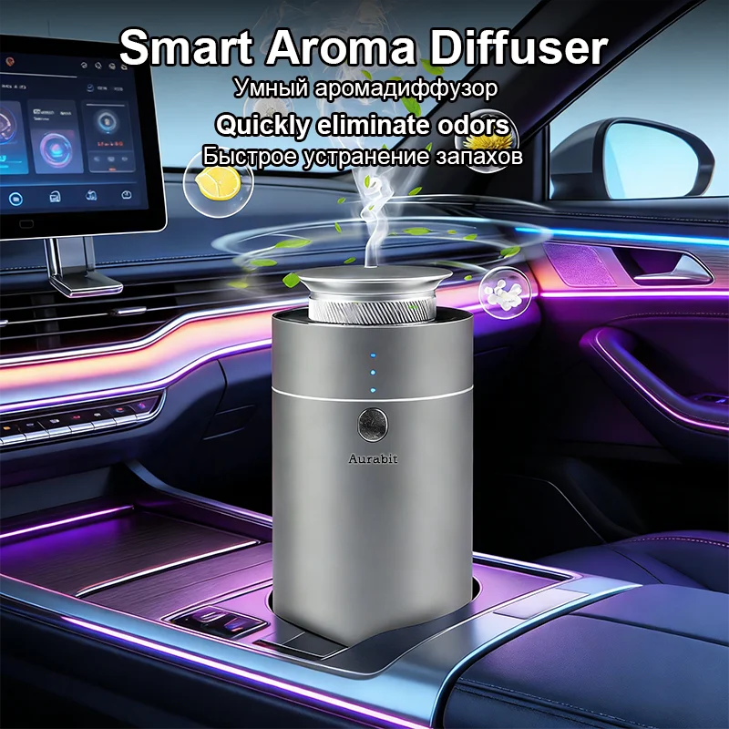 Smart Car Aroma Diffuser Auto Start Stop with Engine Quick Deodorizer Dual Mode for Home Vehicle Long Lasting Fragrance