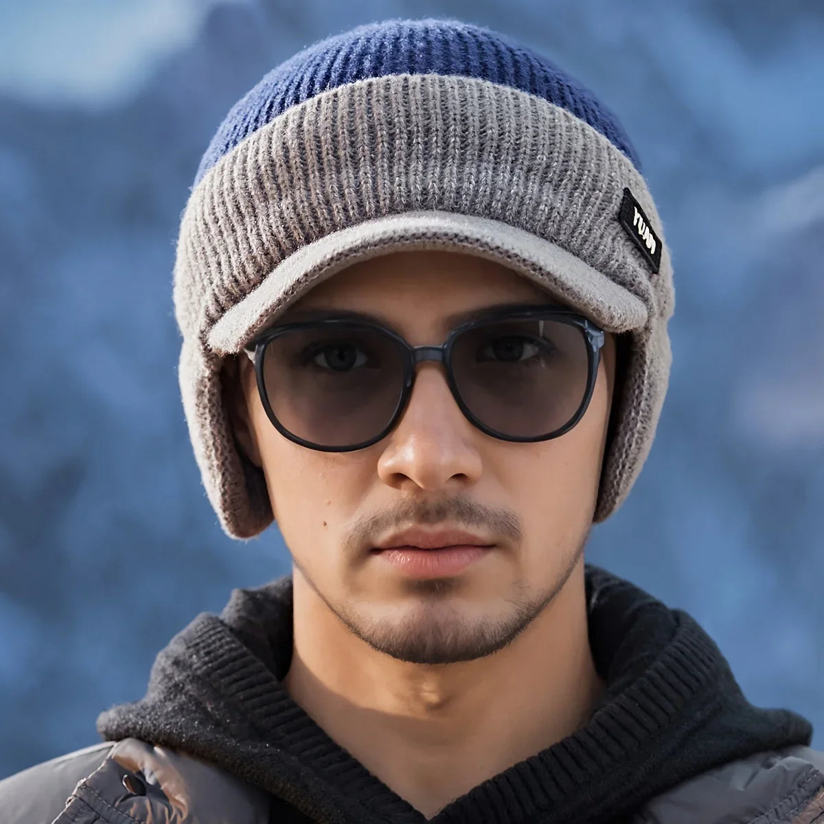 Dual-Tone Knit Baseball Cap - Outdoor Activities | Fashionable Dad Hat with Ear Protection | Perfect for Couples Hats for Men