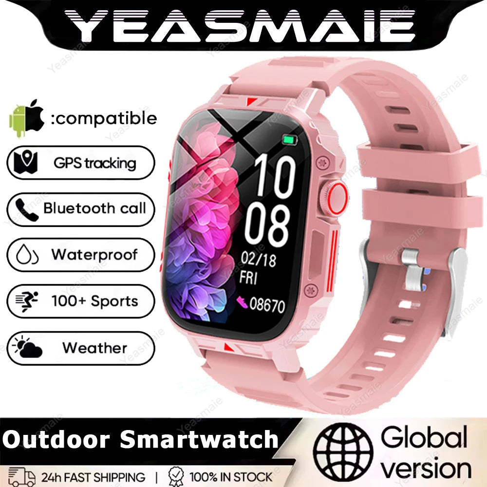 2025 New Rugged Military Sports Smart Watch 1.95 inch 300mAH Bluetooth Fitness Tracker reloj hombre Smarthwhatch For Android IOS