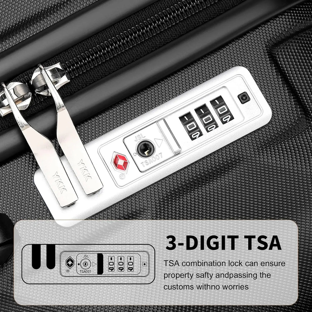 British Traveller 13/20 Inch 2-Piece ABS+PC Hard Shell Luggage Set, Airline Approved Carry-On Suitcases, TSA Lock, Scratch Resistant, Silent Spinner Wheels & Aluminum Telescopic Handle