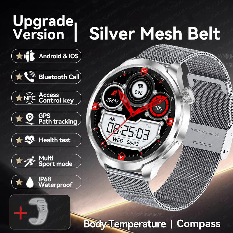1.85-inch HD Sapphire Glass Smart Watch Men's GPS Movement Track NFC Bluetooth Call  Lingdong Island Health Detection Smartwatch