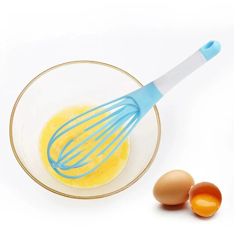 1pcs Multifunctional Rotary Manual Egg Beater Mixer Mini Plastic Kitchen Egg Whisk Bake Tool Egg Agitator Silicone Eco-Friendly