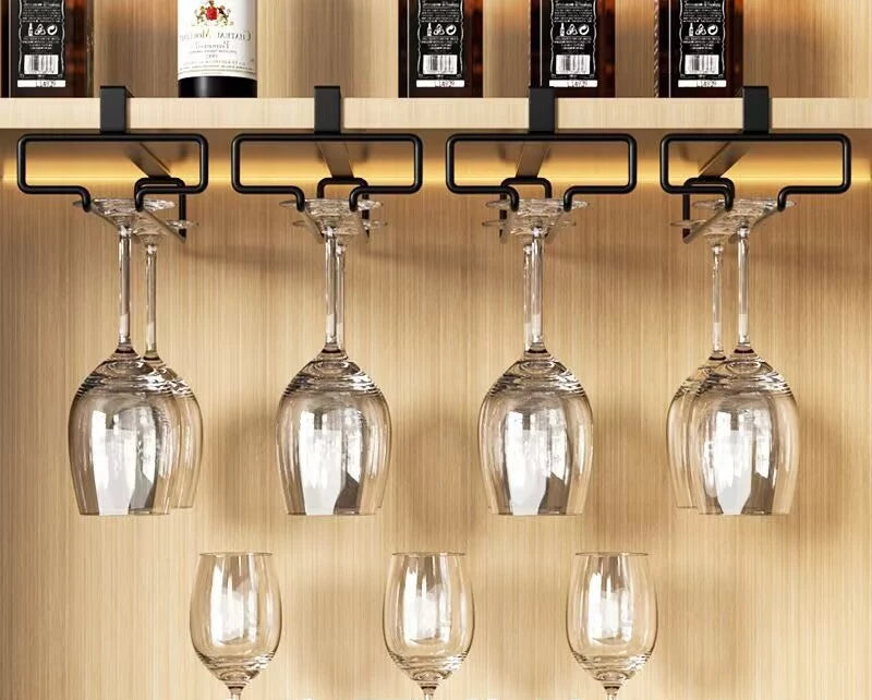 Hanging Red Wine Glass Storage Rack, Home High Footed Cup Storage Rack Without Punching Holes, Inverted Drain Rack