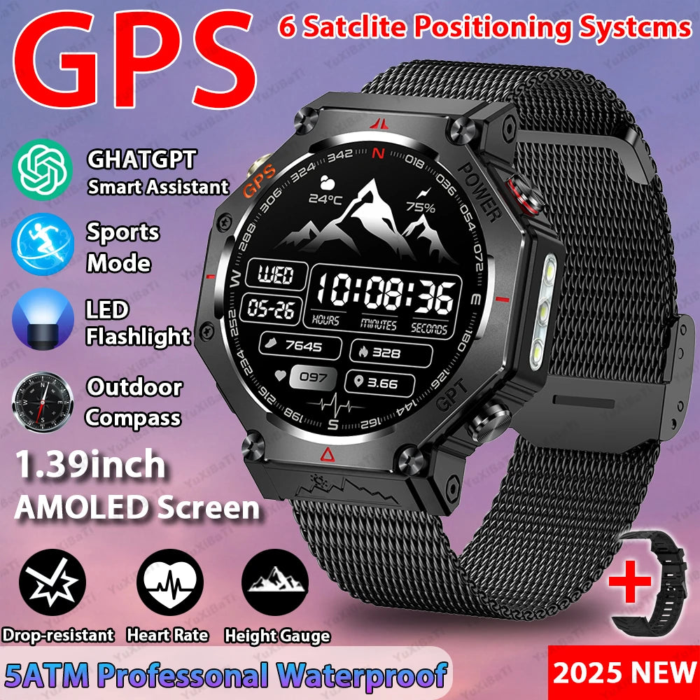 2026 T-Rex 3 Ultra Men Smart Watch Original 10ATM Waterproof GPS Rugged Compass Military 100+ Sports Mode Smart Bracelet